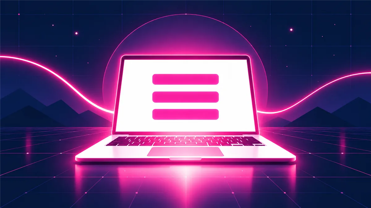 Cover art for the post — a line-art laptop with pink dashes rising from the screen